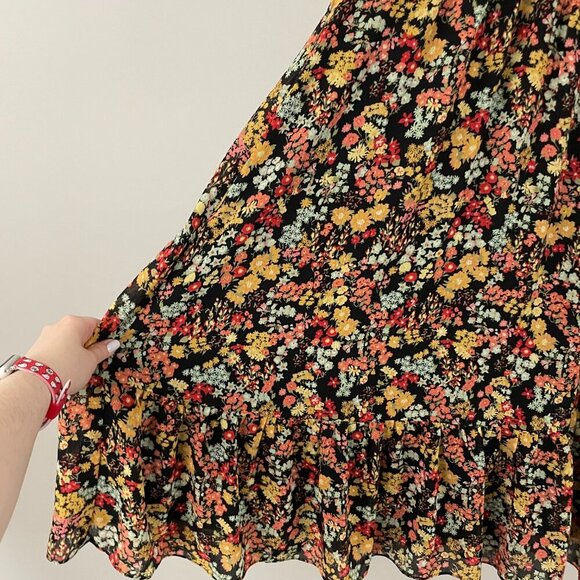 Madewell Dolman-Sleeve Ruffle-Hem Midi Dress in Flower Garden Size 2 - Picture 6 of 7